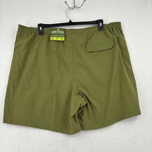 Lake & Trail Pull On Shorts Size 3XL Olive Green UPF 50 Fast Dri Stretch Nylon - Picture 7 of 13
